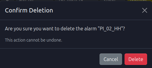 Delete Confirmation Dialog
