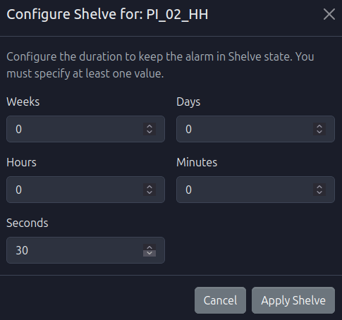 Shelve Form with 30 Seconds
