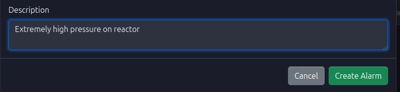 Create and Cancel Buttons