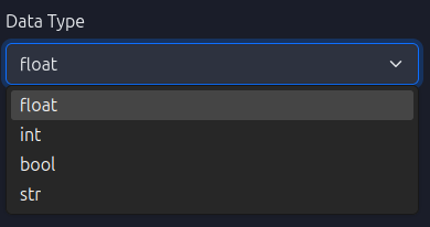 Data Type Dropdown