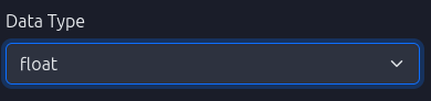 Data Type Selected