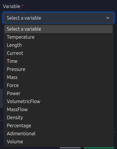 Variable Dropdown