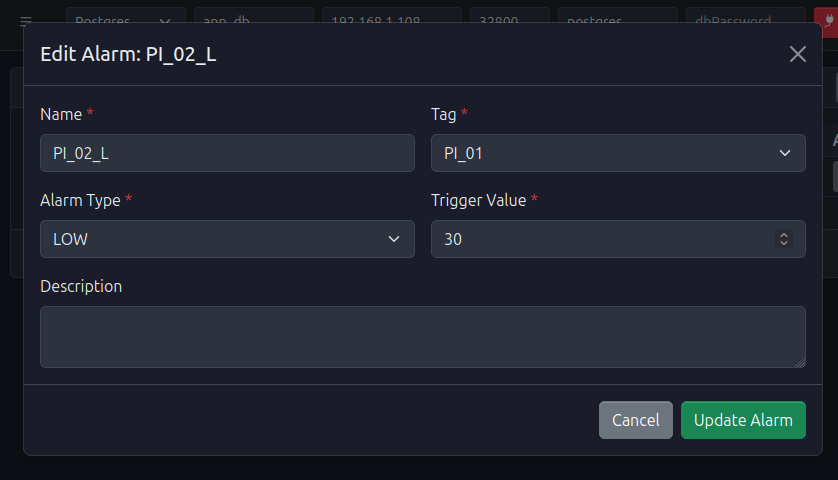 Edit Alarm Form