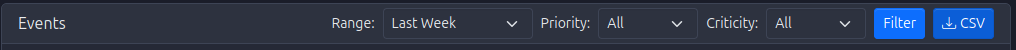 Events Export Button