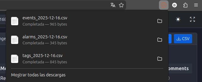 Events Export Dialog