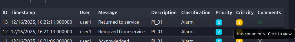 Events Has Comment Button