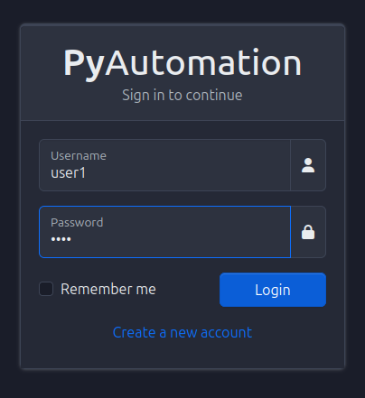 Login Screen with Credentials