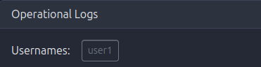 Operational Logs User Filter