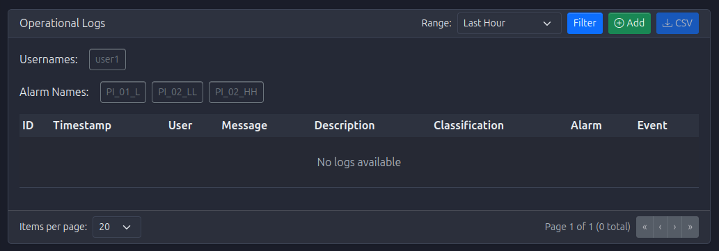 Operational Logs Empty State