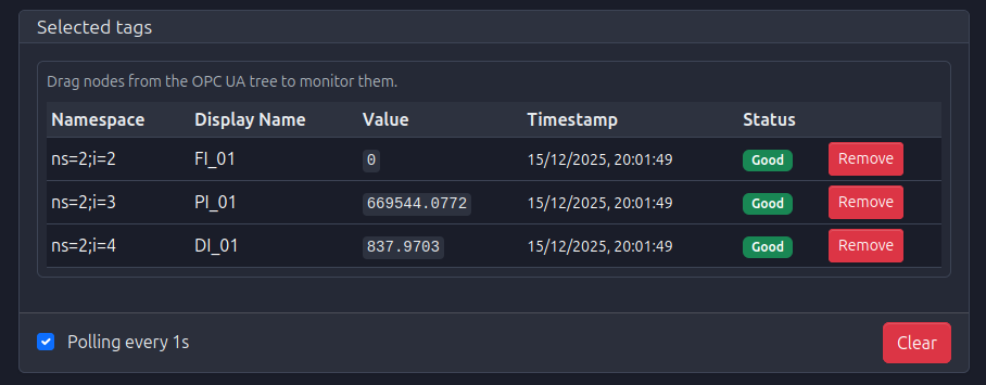 Selected Tags with Polling